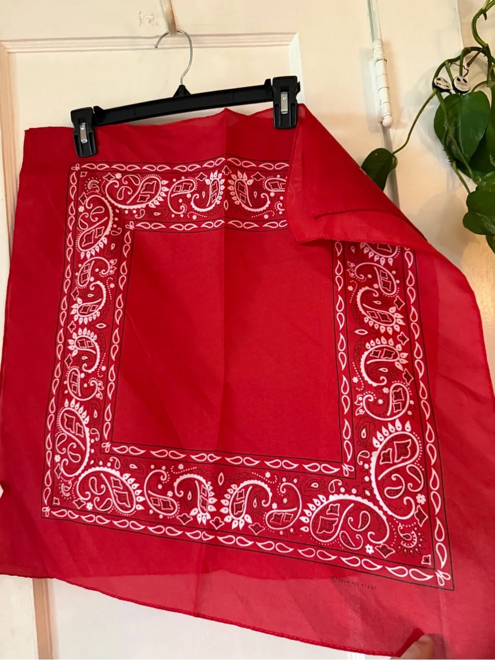 2004 Red Paisley Bandana Scarf (2)